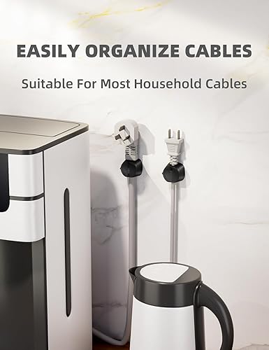 Miniatura 6 de Maveek - Clips de cable para escritorio, organizador de cable de carga giratorio de 360, cierre magnético, gestión de cables de escritorio, soporte