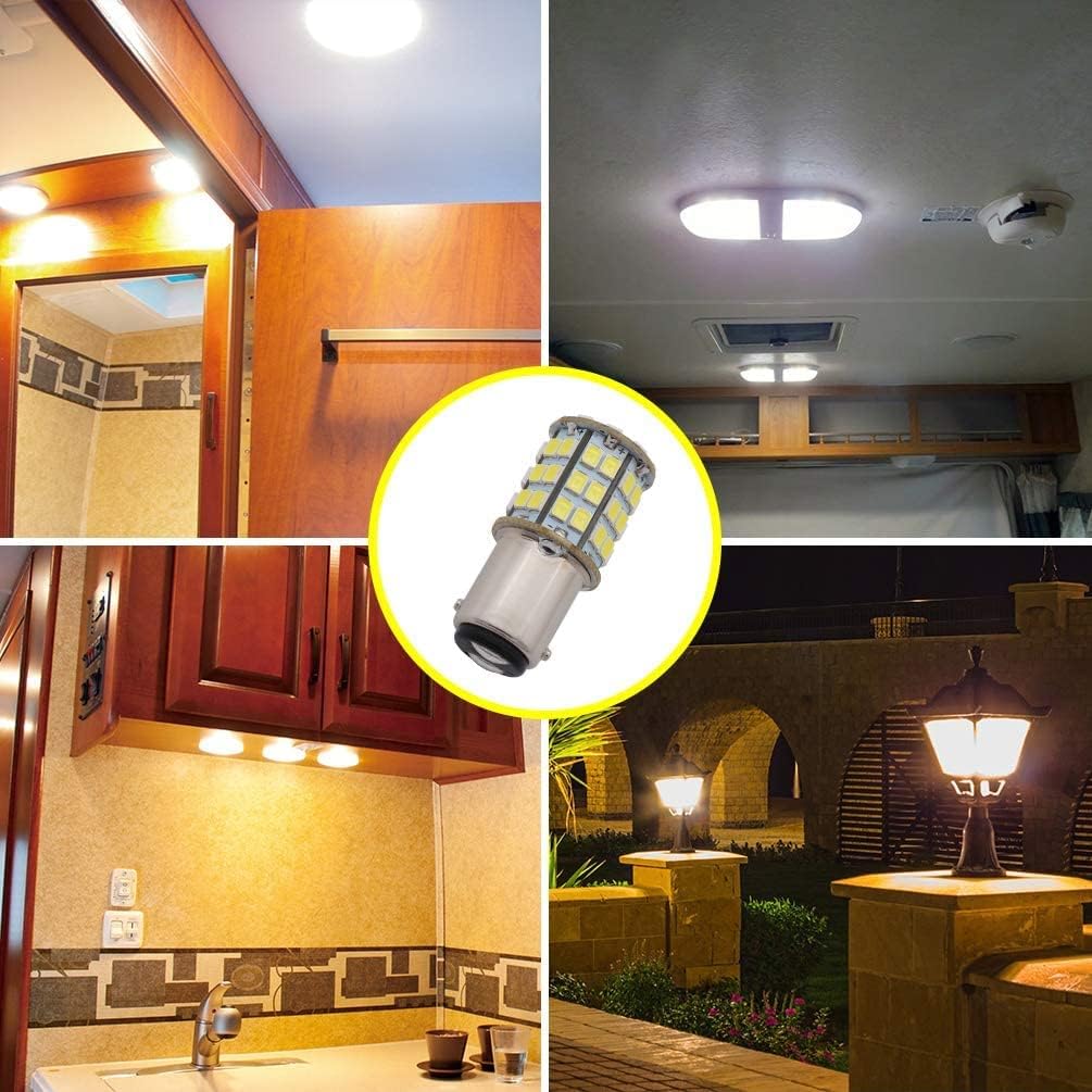 GRV Ba15d 1142 1076 LED Bulb 4W 56-2835SMD Super Bright AC/DC12V-24V 40W Halogen Replacement for RV Trailer Camper Motorhome Interior Lights Cool White Pack of 10