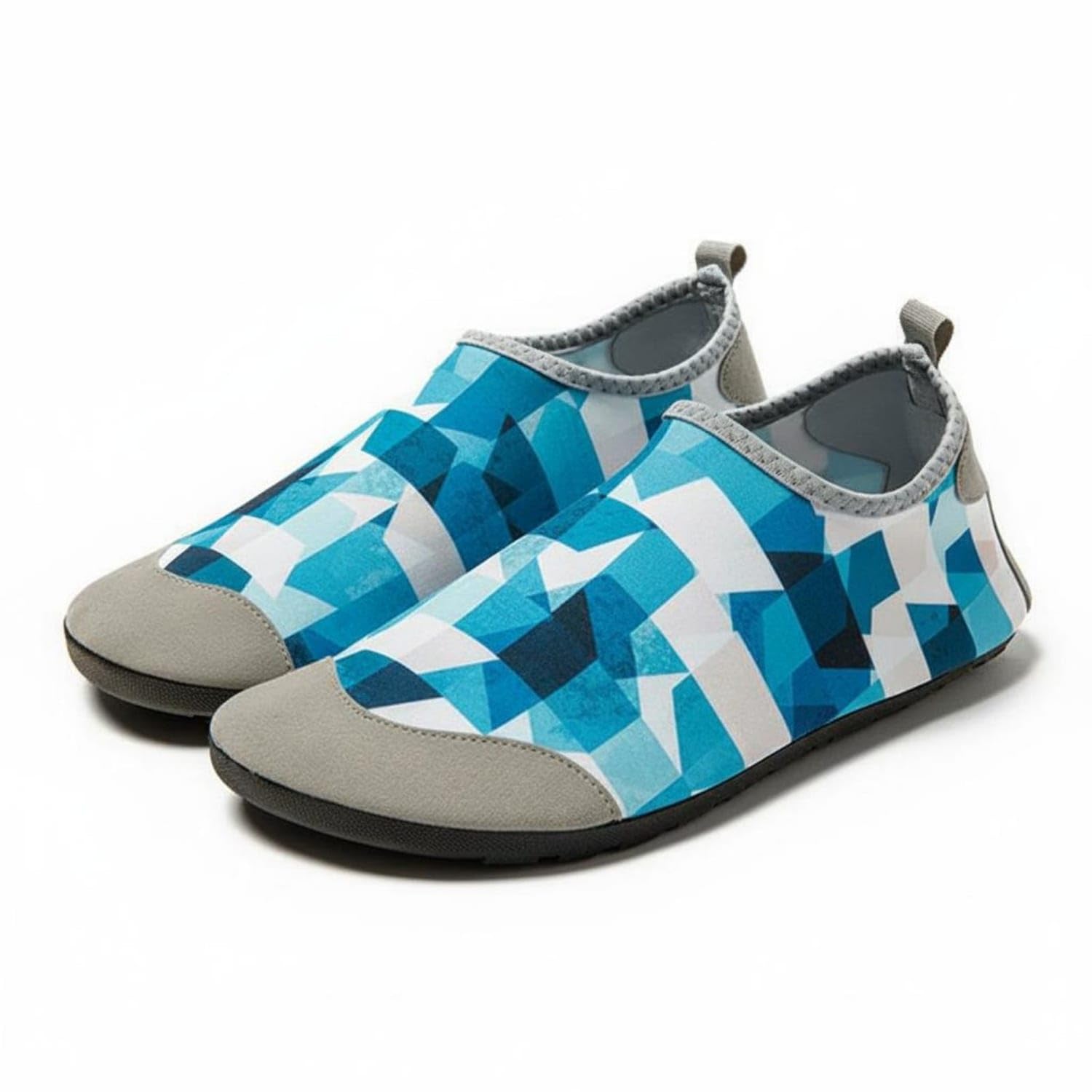 Breathable Quick-Dry Wading Shoes Foldable Non-Slip Beach Shoes Quick-Dry Water Socks for Men, Women, Kids, Snorkeling, 39-40, Blue Irregular-image-7
