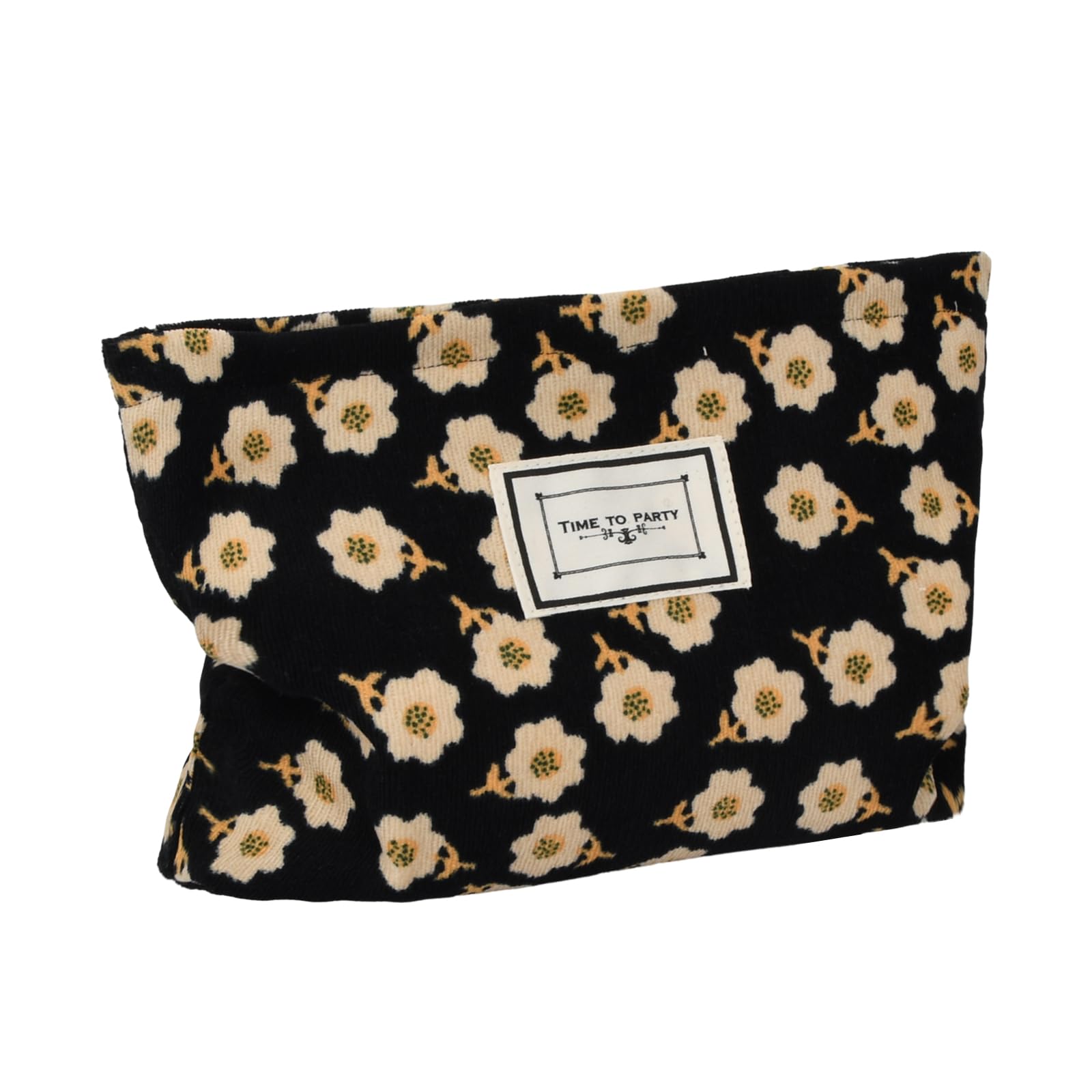 Reise Kosmetiktasche Kulturtasche Cord, Tragbare Make Up Tasche, Multifunktionale Klein Waschbeutel kulturbeutel Tragbare Reisekulturtasche Makeup Bag Reisetasche mit Reißverschluss (Schwarz)