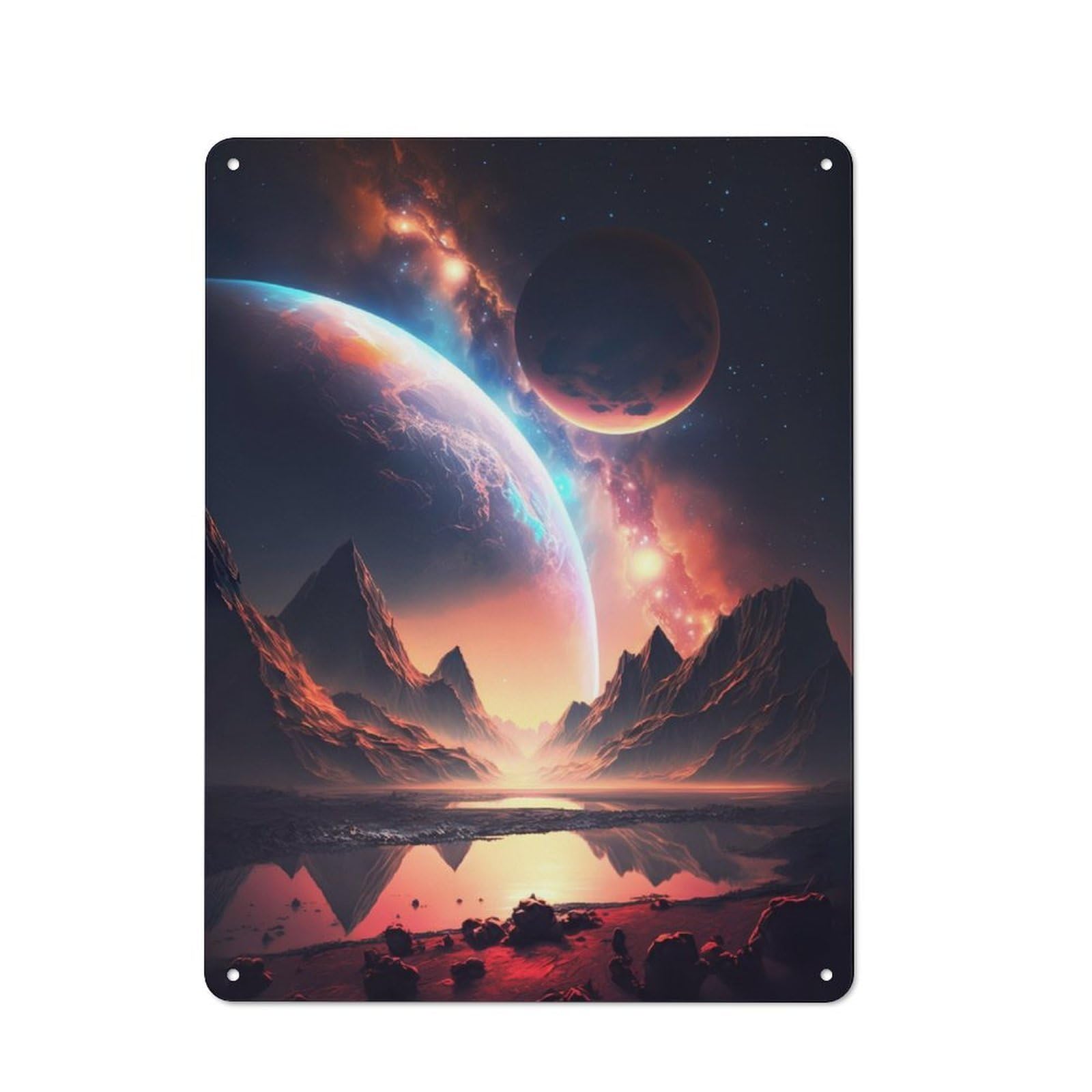 Junmoney Dawn Of The Void Rustic Metal Plaque 40X30cm For Guest Room Or Hallway, A Decorative Metal Sign For Guest Rooms And Hallways