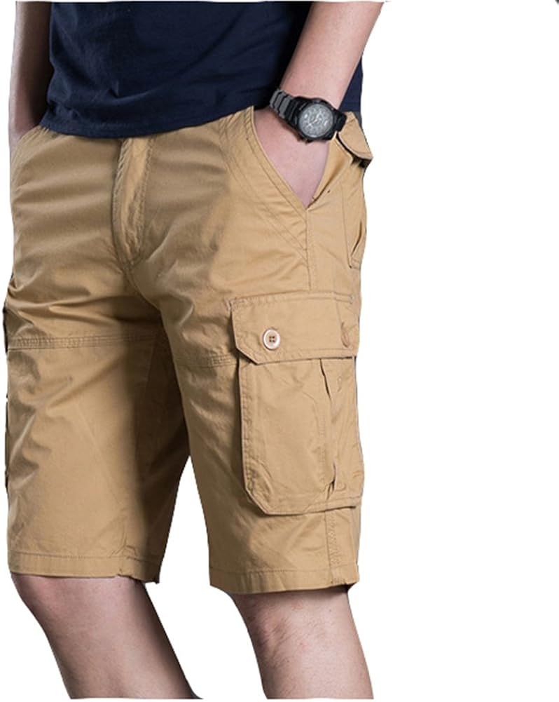Homme Casual Coton Cargo Shorts Bermuda Multipoches Pantacourt Shorts
