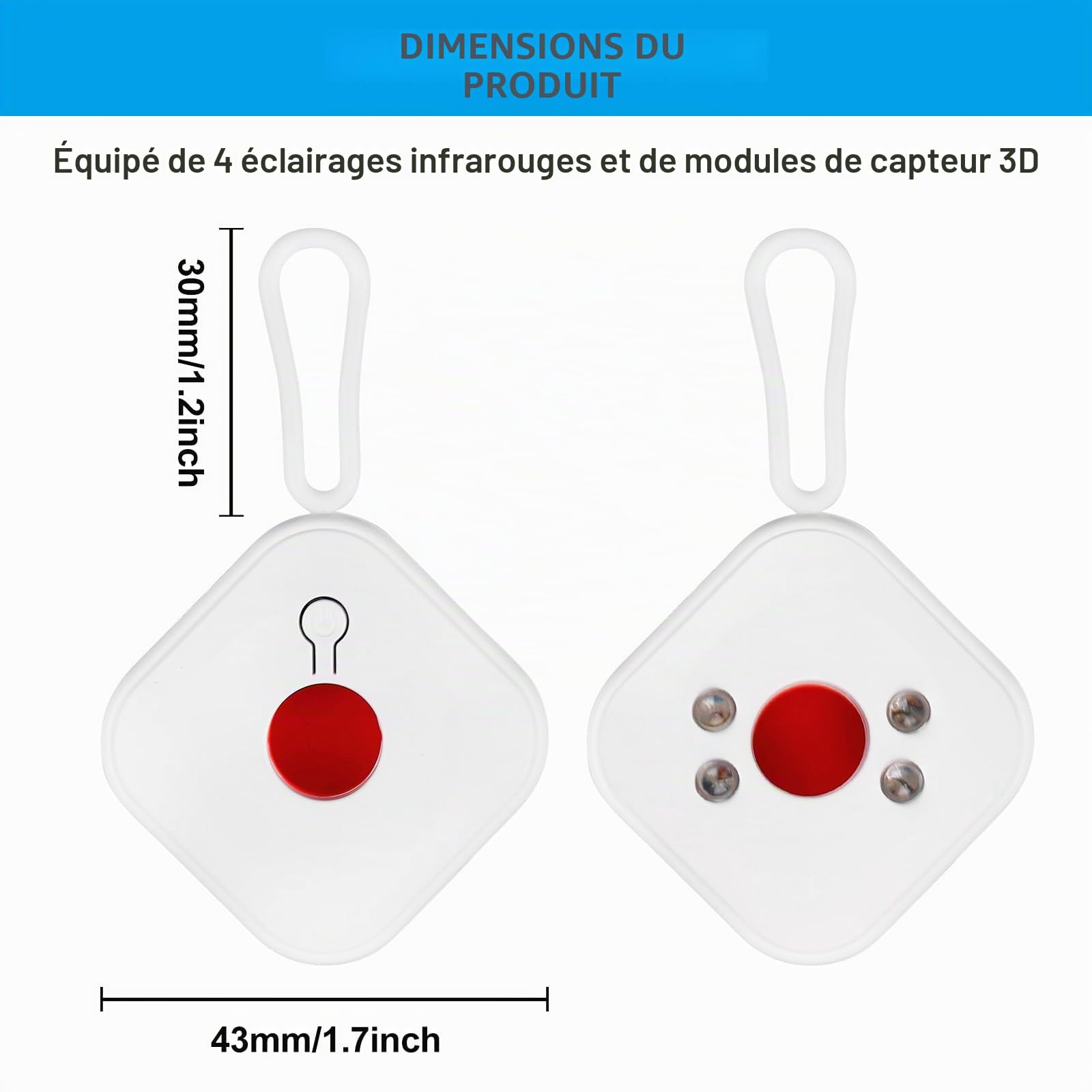 Vegena Detecteur Micro Espion 2 Pièces, Détecteur de Caméra, Détecteur de Caméra Cachée, Detecteur de Micro Espion Portable avec Vision Infrarouge pour Hôtel Salle de Bain Voyage