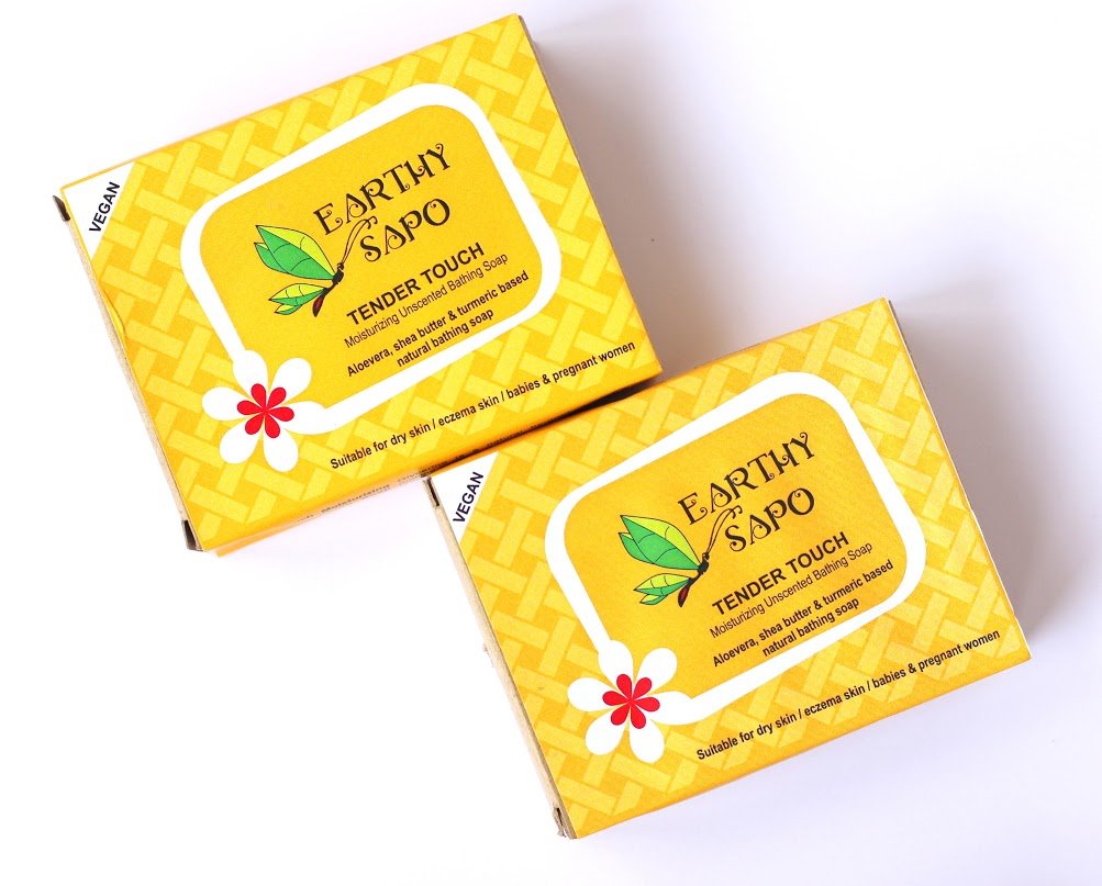 Earthy Sapo Handmade Tender Touch Moisturizing Unscented Bathing Soap (turmeric & shea butter)- set of 2