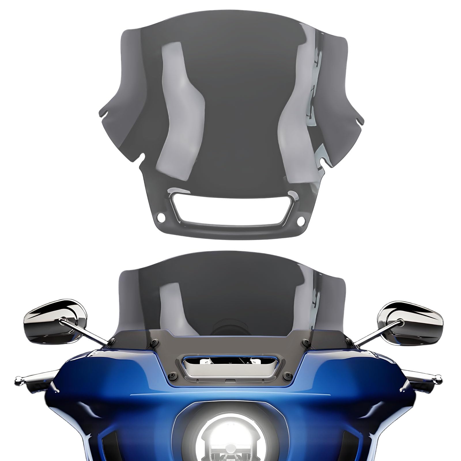 9" Motorcycle Windshield, Motorcycle Windscreen, Headlight Fairing Cover Smoke Fit for Harley Low Rider ST FXLRST 2022-2025