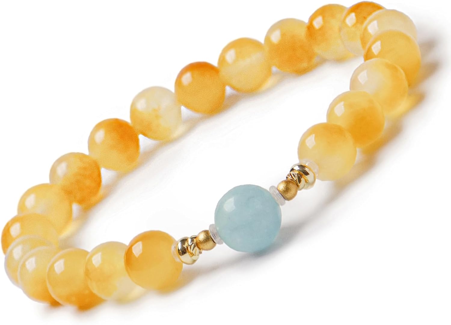 OITUDOBEM Natural Crystal Beaded Bracelet for Women Handmade 8mm Healing Gemstone Stretch Bracelets for Yoga Meditation Stress Relief Jewelry Gifts