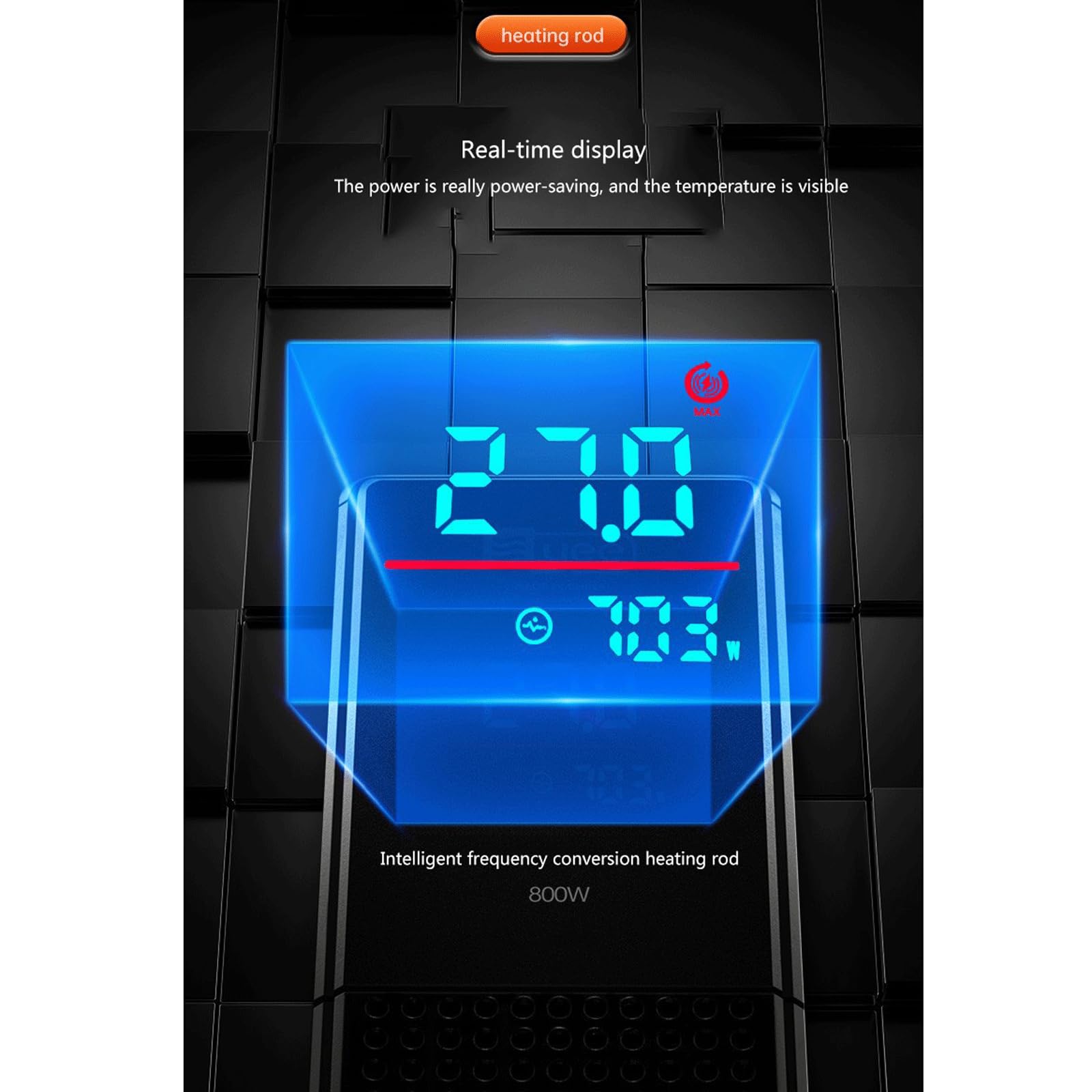 Asta Riscaldamento Acquario Termostato Automatico Conversione Intelligente Frequenza Asta Riscaldamento Acquario,1200W