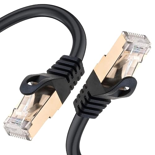 Cable Ethernet Cat 7, cable de conexión de red negro, 30 pies, 10 Gbps, LAN, 600 MHz, cobre, 26 AWG SFTP CAT7, rendimiento de Internet de alta