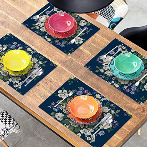 Sets de table roses noires 30,5x45,7 cm antidérapants table à manger - 8
