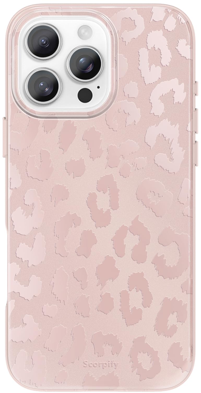 SCORPIFY for iPhone 16 Pro Max Case [Compatible with MagSafe] with Matte Nude Leopard Cheetah Print Design, Cute Magnetic Phone Cover for Women Girls,