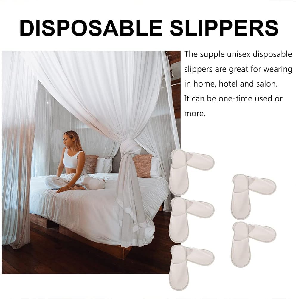 Beavorty 6 Pairs Disposable Slippers Spa Slippers Women Indoor Convenient Simple Guest Universal Hotel Home Travel