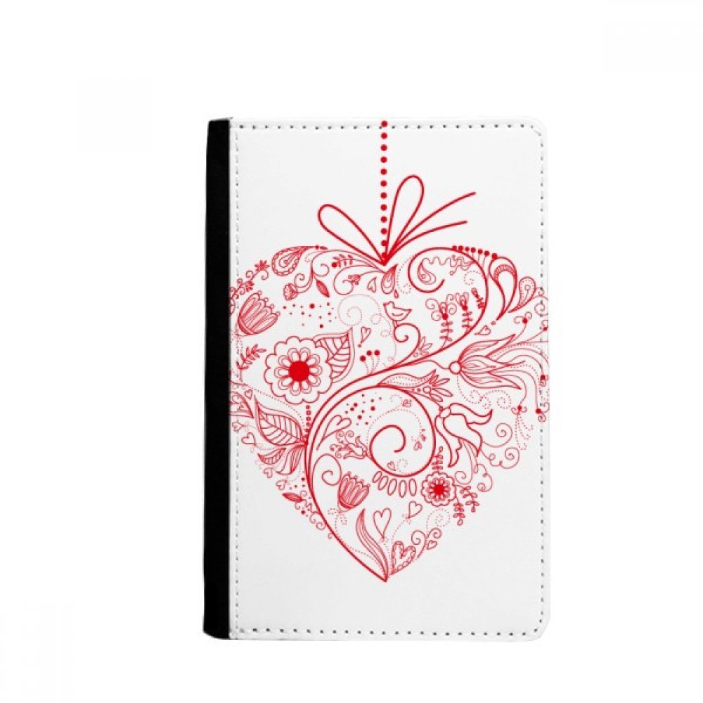 Flowers Vines Valentine's Day Red Passport Holder Notecase Burse Wallet Cover Card Purse