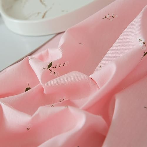 Miniatura 9 de EAVD Chic Garden - Sábana bajera ajustable floral, tamaño Queen, suave, 100% algodón, con bolsillo profundo, 1 sábana bajera color rosa