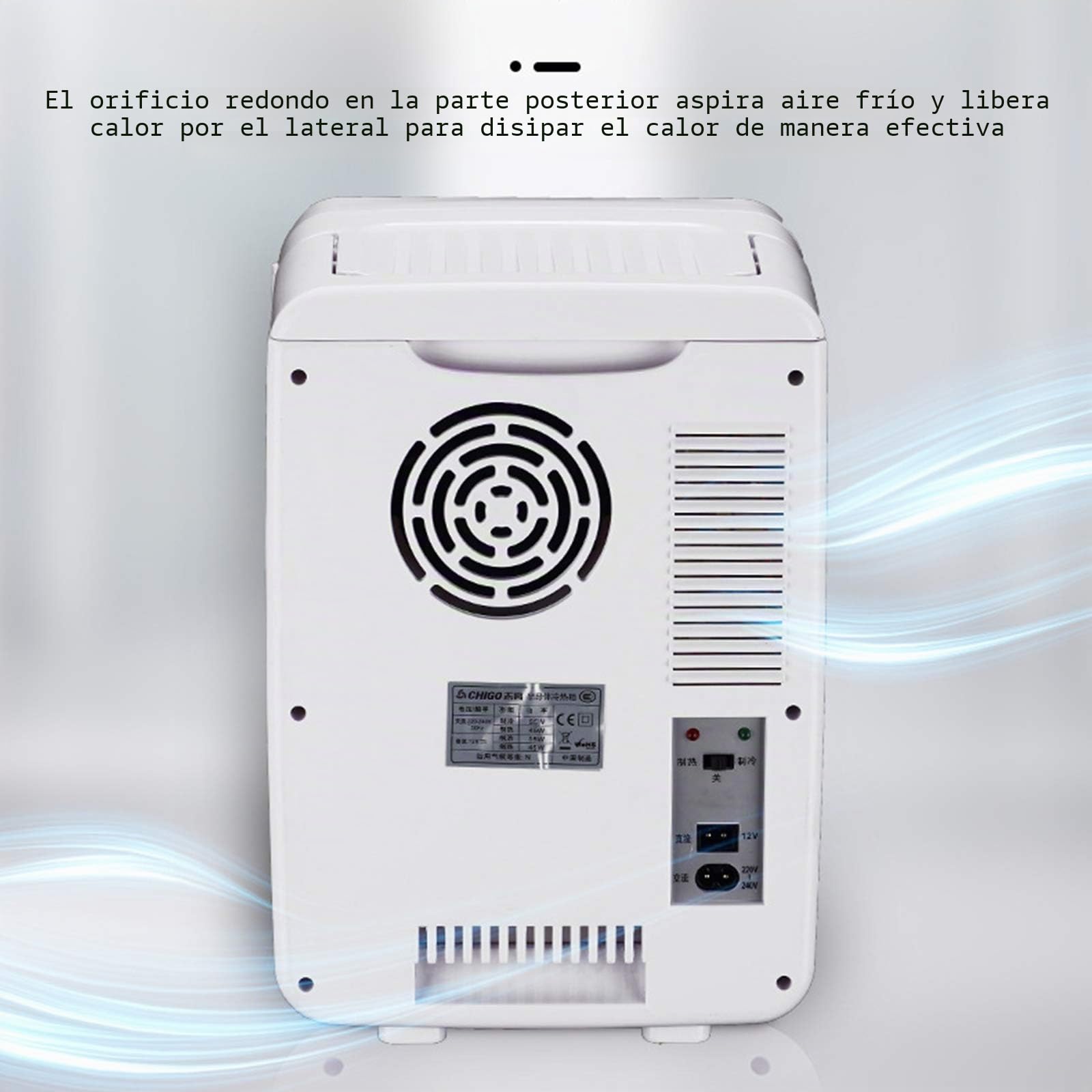 Mini Nevera Con Congelador De 10L, Pequeña Para Acampar, 12V/220V, Minibar Silencioso, Para Cosméticos, Plata