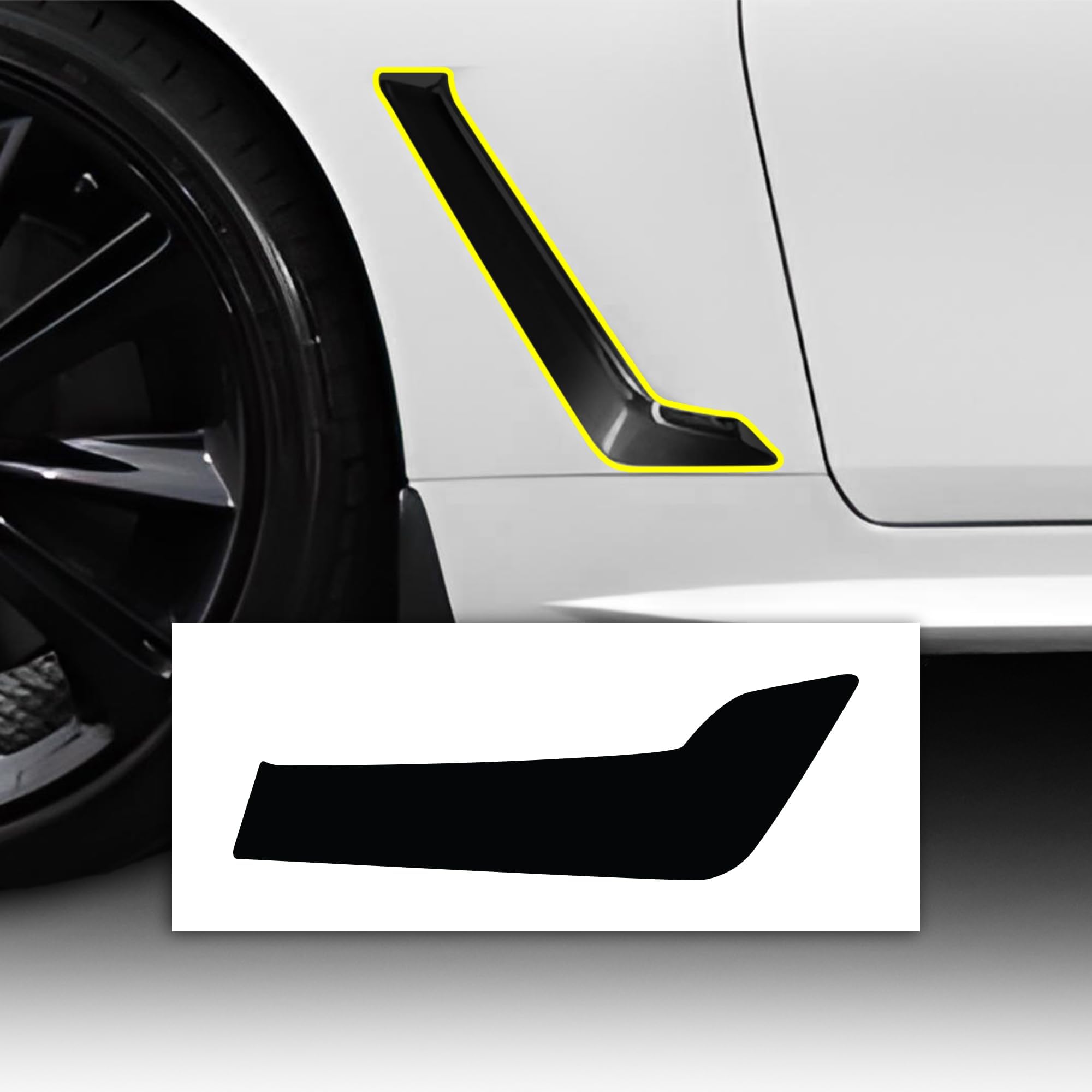 for Infiniti Q60 2017-2022 Side Fender Vent Chrome Delete – Precut Vinyl Trim Overlay, Gloss Black Blackout Look