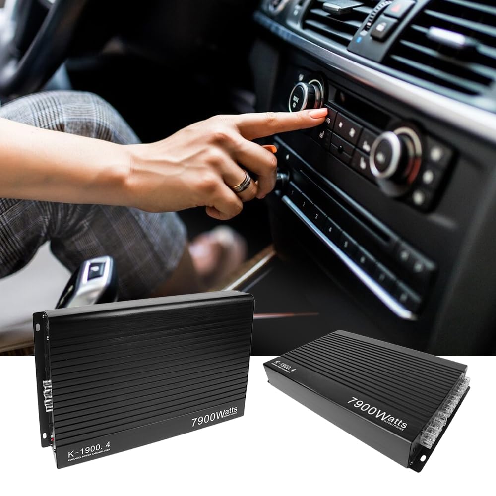 Amplificador de Potencia estéreo para automóvil, Amplificador de Potencia de Audio de Clase A/B de 4 Canales de Alta Potencia, Amplificador de Alta Potencia de 7900 W para un Rendimiento