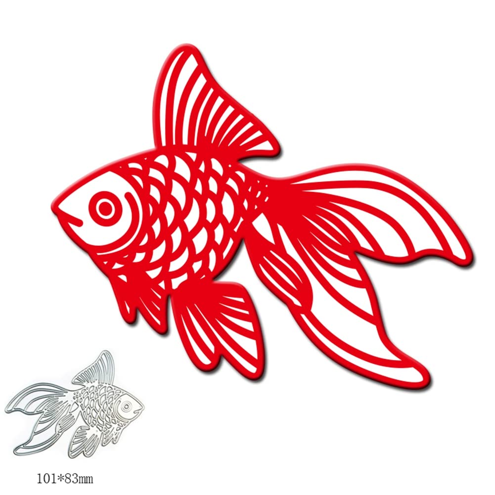 Fustelle Metalliche Per Scrapbooking – Uccellini Su Ramo E Pesce, Set Da Taglio E Goffratura Fai-da-Te, 10,7x12,4 Cm
