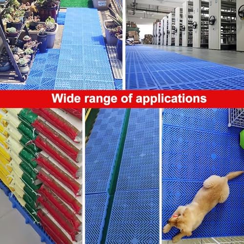 Lightweight Yellow Plastic Pallets - Nestable Waterproof Polyethylene Platform for Garage, Supermarket, Basement Use - Durable Floor Pallets for Easy Storage