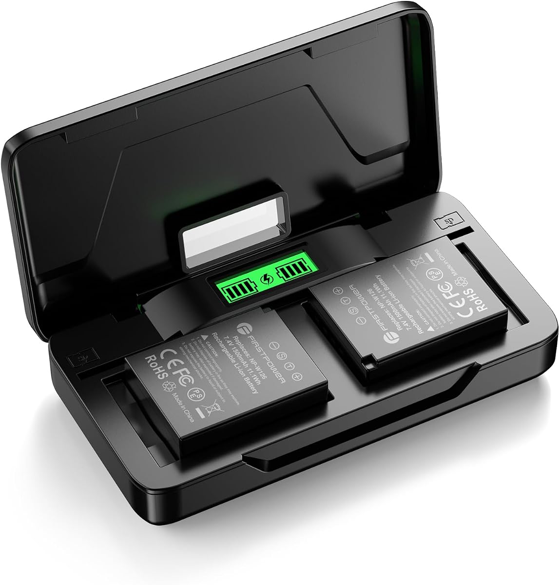 FirstPower NP-W126S Batteries with 20W Fast Charger for Fujifilm Cameras | Compatible with Fujifilm X100F X100VI X100V X-T30III X-T30II X-T30 X-S10 X-M5 X-E5 X-T3 X-T10 X-T20 X-E4 X-A5 X-A7 and More