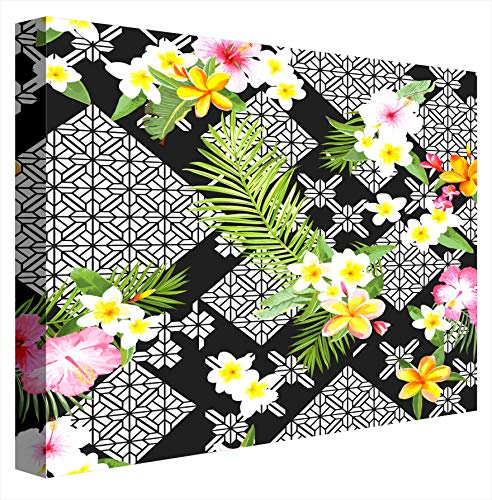 Tableau illuminé Fleurs LED CCRETROILUMINADOS multicolore en méthacrylate de dimension 80x80 cm