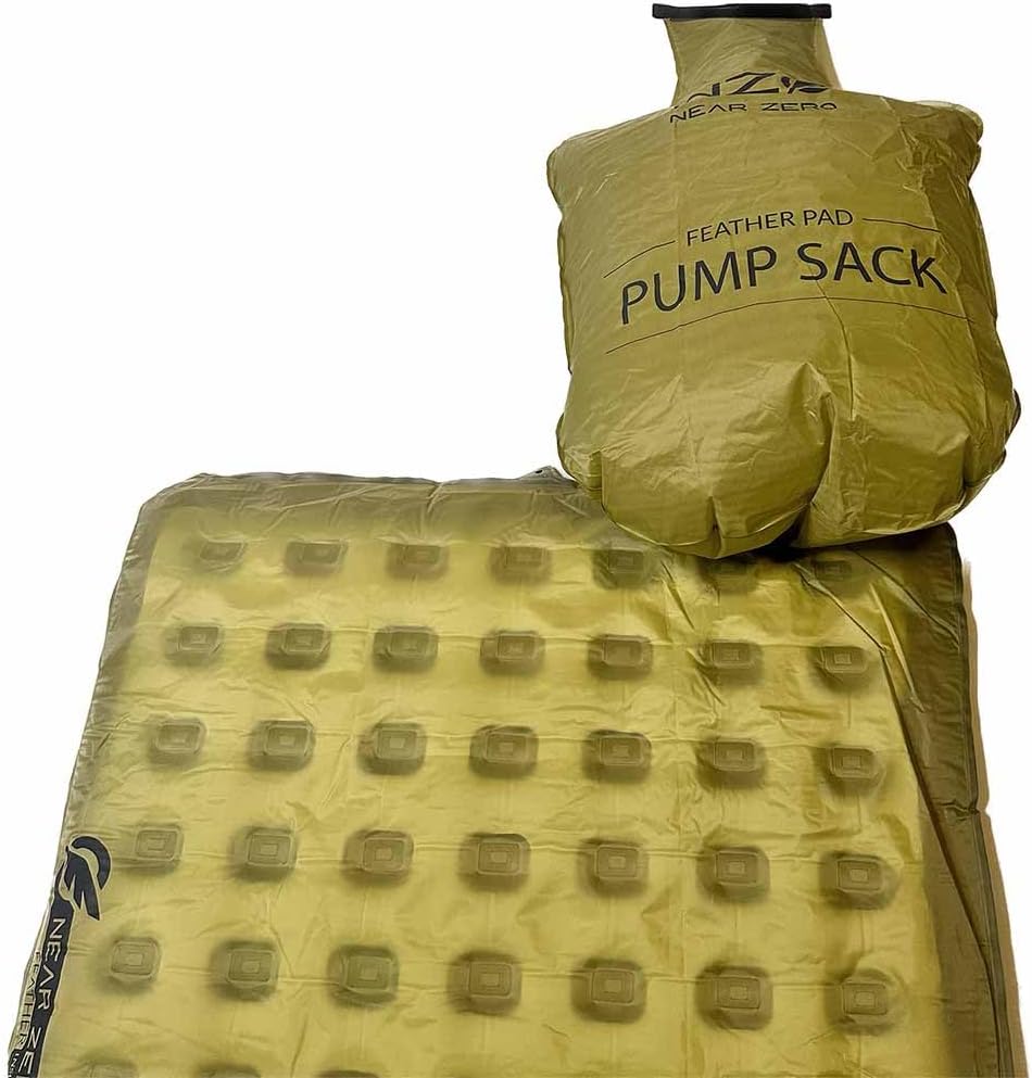 NEAR ZERO Blow Up Mattress for Camping Gear - Inflatable Sleeping Pad with R-Value of 3.7, Dual-Plated Aluminum, Soft and Noise-Free Sleep, Reliable Valve, Sleeping Mattress for Camping Tent.