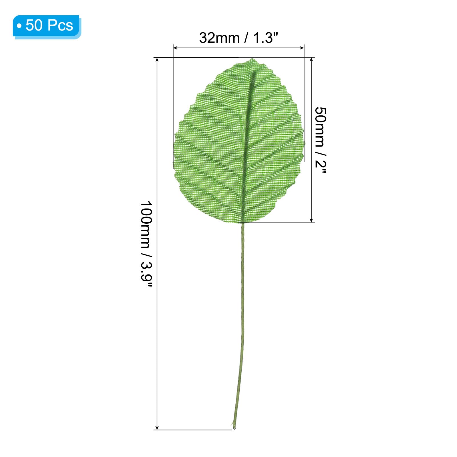 PATIKIL Green Artificial Leaves with Stems - Image 2