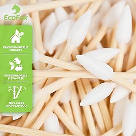 Precision Tip Cotton Swabs 200 Count | Compostable & Pure Cotton Pointed Bamboo Swabs | Plant-Sourced Materials | Perfect for Nails & Makeup, Fine Cleaning, Arts & Crafts