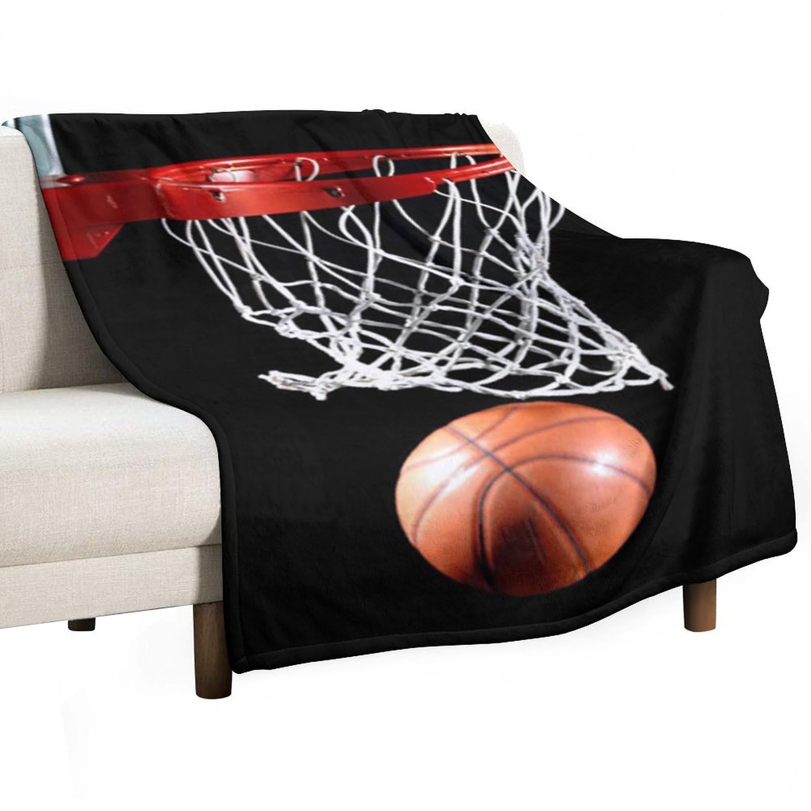 Hxwokrum Flannel Blanket, Basketball Throw Blanket for Couch Sofa Bed Office, Soft And Comfortable Without Pilling