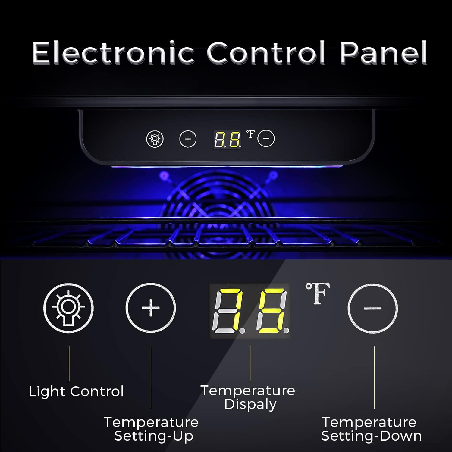 Antarctic Star 5.1 Cu.Ft Beverage Refrigerator- Wine Cooler Low Noise Transparent Glass Door LED Light Stainless Steel Efficient Cooling System with a Lock 115V 60Hz for Home and Bar 24inch, Silver : Appliances