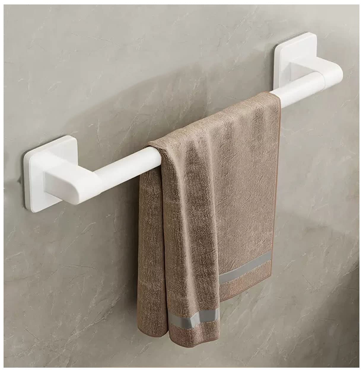 Toallero Toallero Barras Toallero Toallero Toallero Soporte para Baño Cocina Collar Soporte Montado en la Pared Acero Inoxidable Cromado Para Ducha Armario Habitación (Color: Blanco, Tamaño: 70 cm)