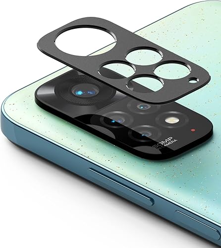 Ringke Estilo de cámara compatible con Redmi Note 11, protector de borde de lente de cámara trasera, marco de aluminio resistente, cubierta adhesiva