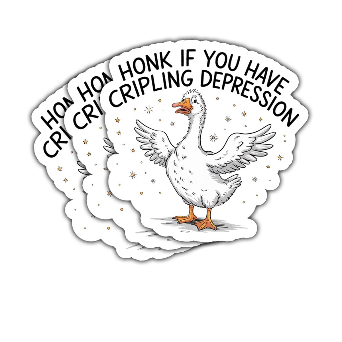 Calcomanías Honk if you have Crippling Depression: humor y empatía en tu laptop