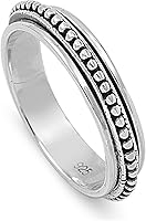 Vista 1 de Anillo giratorio de plata esterlina de Bali (talla 5 - 13), Plata de ley, cuero