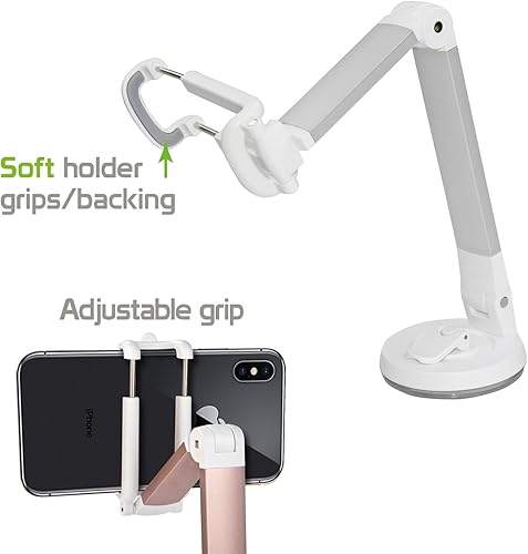 Miniatura 6 de Cellet Soporte de teléfono para automóvil - Soporte para parabrisas y tablero, fuerte succión, plegable (blanco)