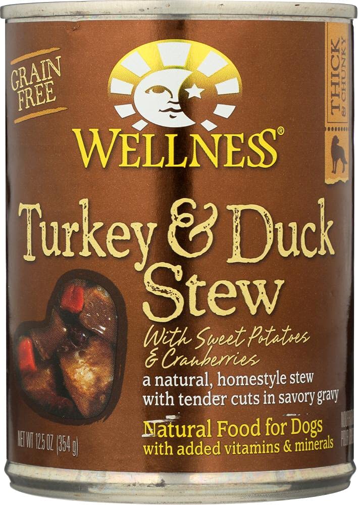 WELLNESS Dog Food STW Trky Dck SWT Pto, 12.5 Oz