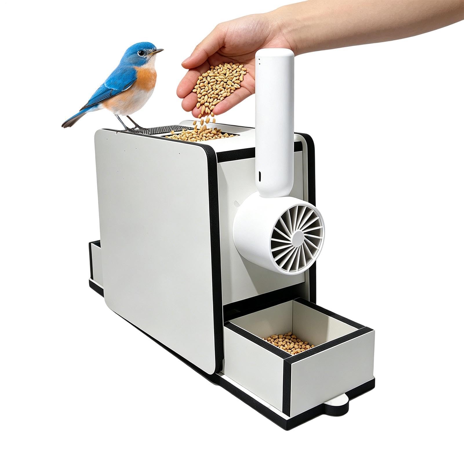 Appareil de retrait automatique de coque, souffleur rechargeable en grain de bois, système de séparation du vent à haute vitesse, composant de gestion des déchets, accessoire de station d'alimentation