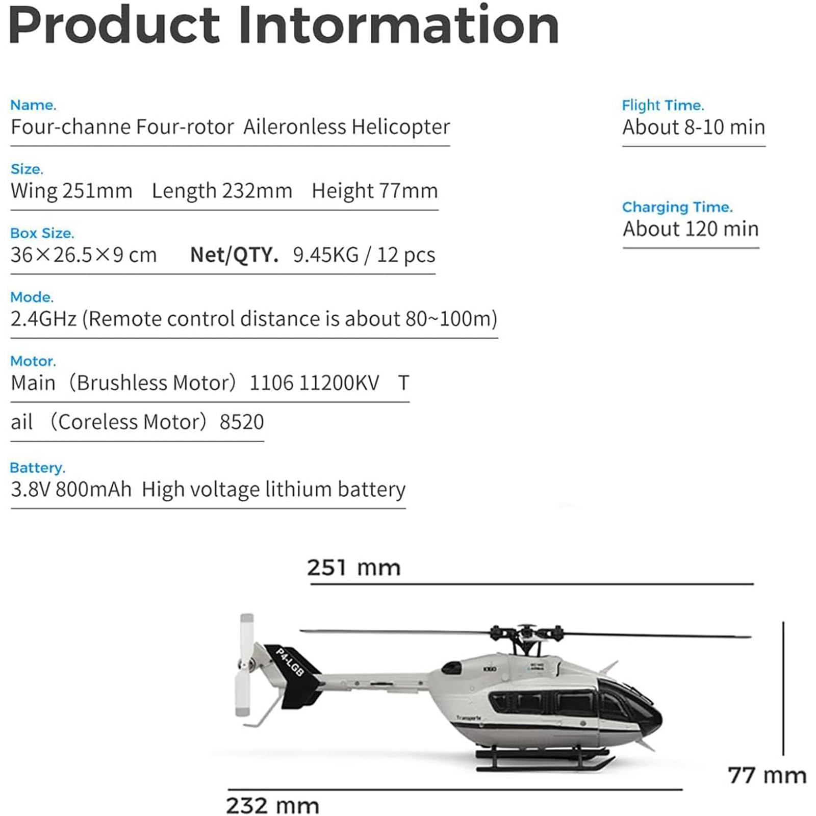 Helikopter RC K160 EC-145 dla dorosłych początkujących, 2.4G 4CH 6-osiowy żyroskop, 4 śmigła, samolot wojskowy bez flybardu z fartuchem do lądowania, RTF,2 Batteries