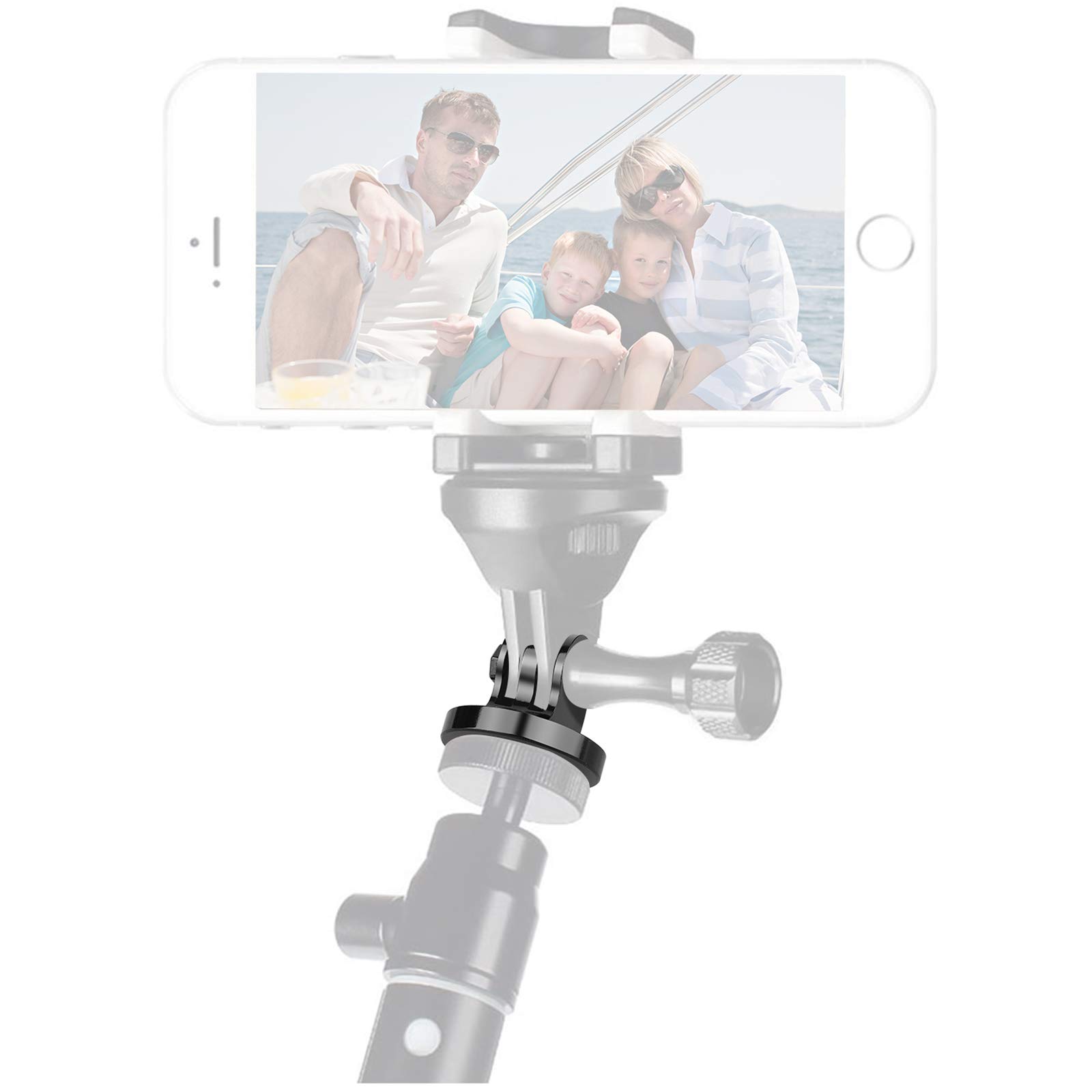 Adaptador de Montura Trípode Aluminio 1/4-20 Soporte Accesorio Cámara Compatible con Gopro Hero 8, 7, 6, 5, 4, 3+, 3, 2, 1, DJI OSMO Action y Más - 2 Pack