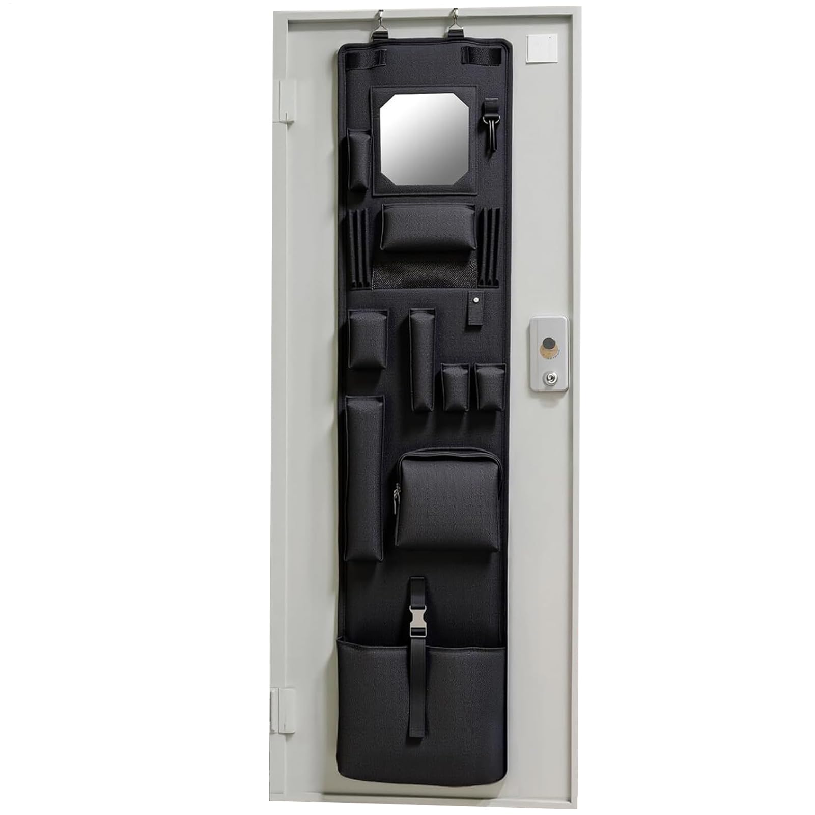 Organisateur de porte suspendu avec miroir pour éliminer le désordre