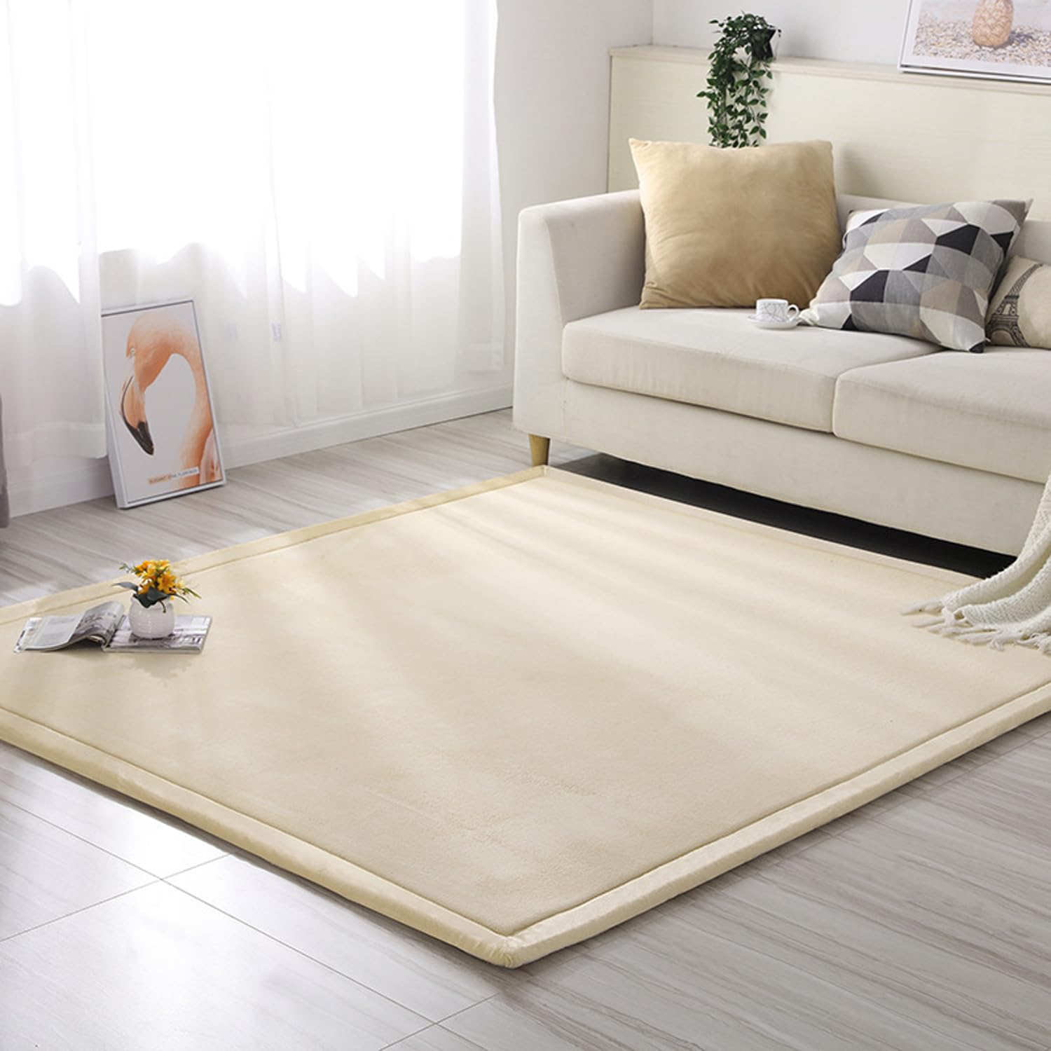 Tappeto Morbido E Antiscivolo Per Bambini, Camera Da Letto E Soggiorno – Tappetino Spesso Per Gattonare, In Velluto Corallo, Con Retro Antiscivolo (grande Formato Pieghevole)
