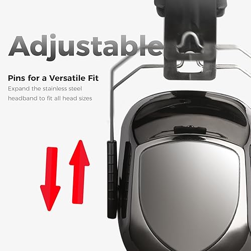 Vista 143 de ProCase - Orejeras de seguridad con protección auditiva NRR de 28 dB; para campos de tiro, podado de césped, construcción, carpintería, 1 - Azul puro