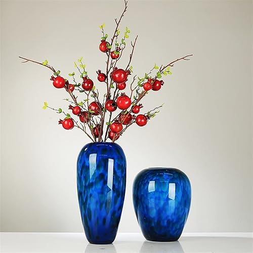 Miniatura 3 de Florero de cristal azul pavo real, decoración moderna de lujo, sala de estar, mueble de TV, porche, gabinete de división, decoración de flores,