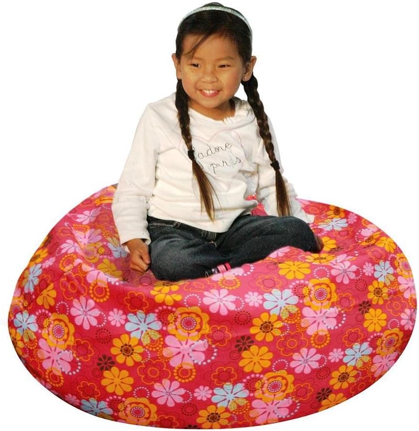 Retro Flower Power Bean Bag Chair Cover - Girls