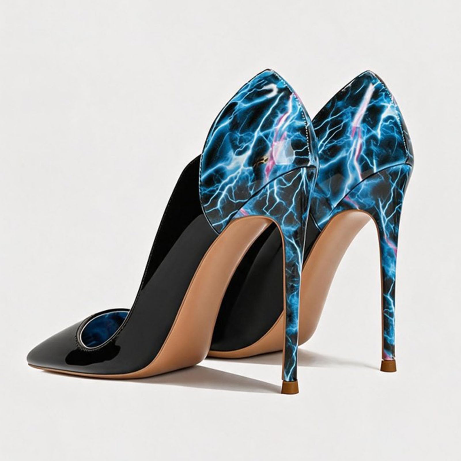 Zapatos de tacón Alto de Mujer de Moda Cuero Lacado 12CM Sexy Stilettos