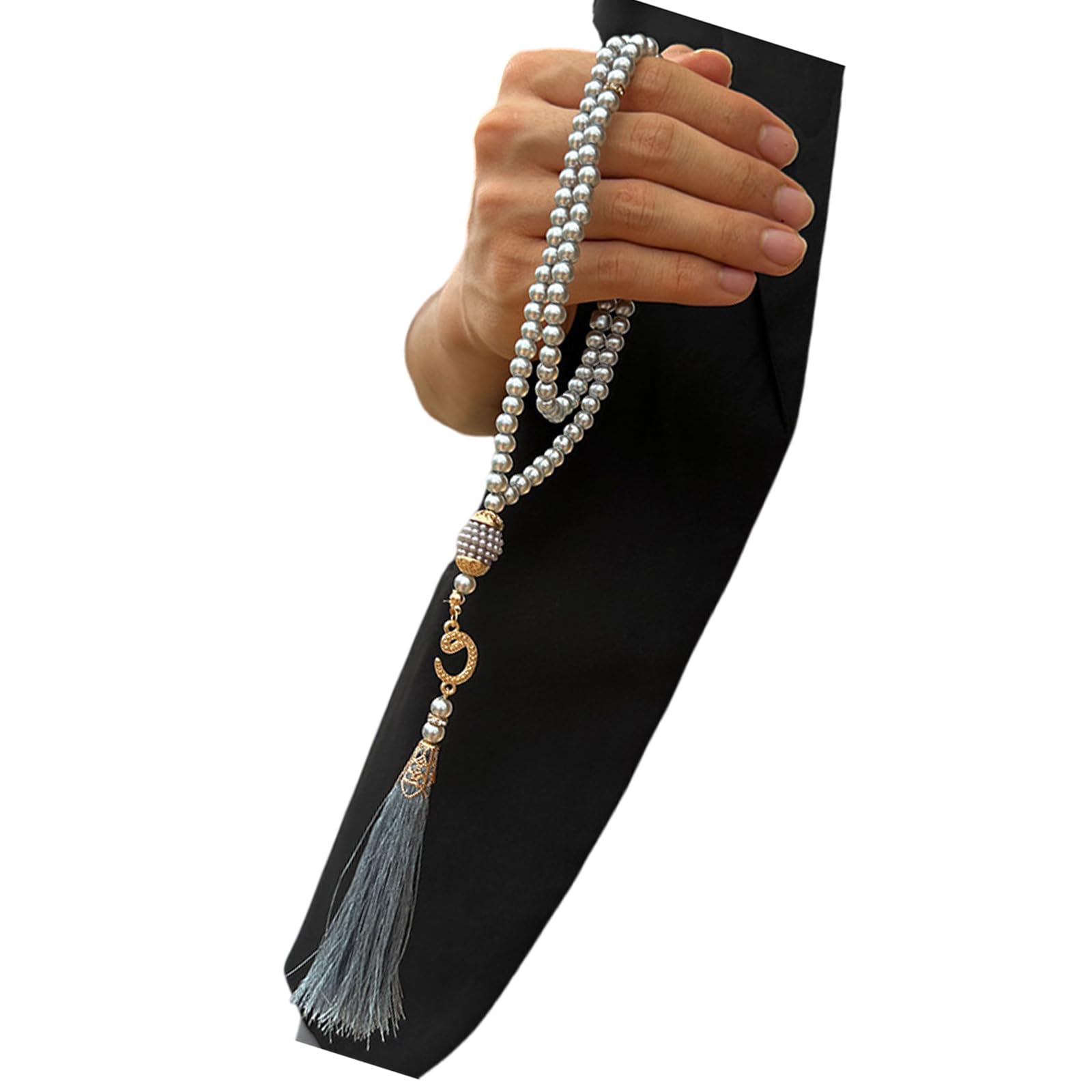 CAZSTYK Misbaha Artificial Pearls Prayer Beads 99 Beads for Spiritual Reflection and Cultural Event Gift Giving Supply Islams Prayer Tasbih