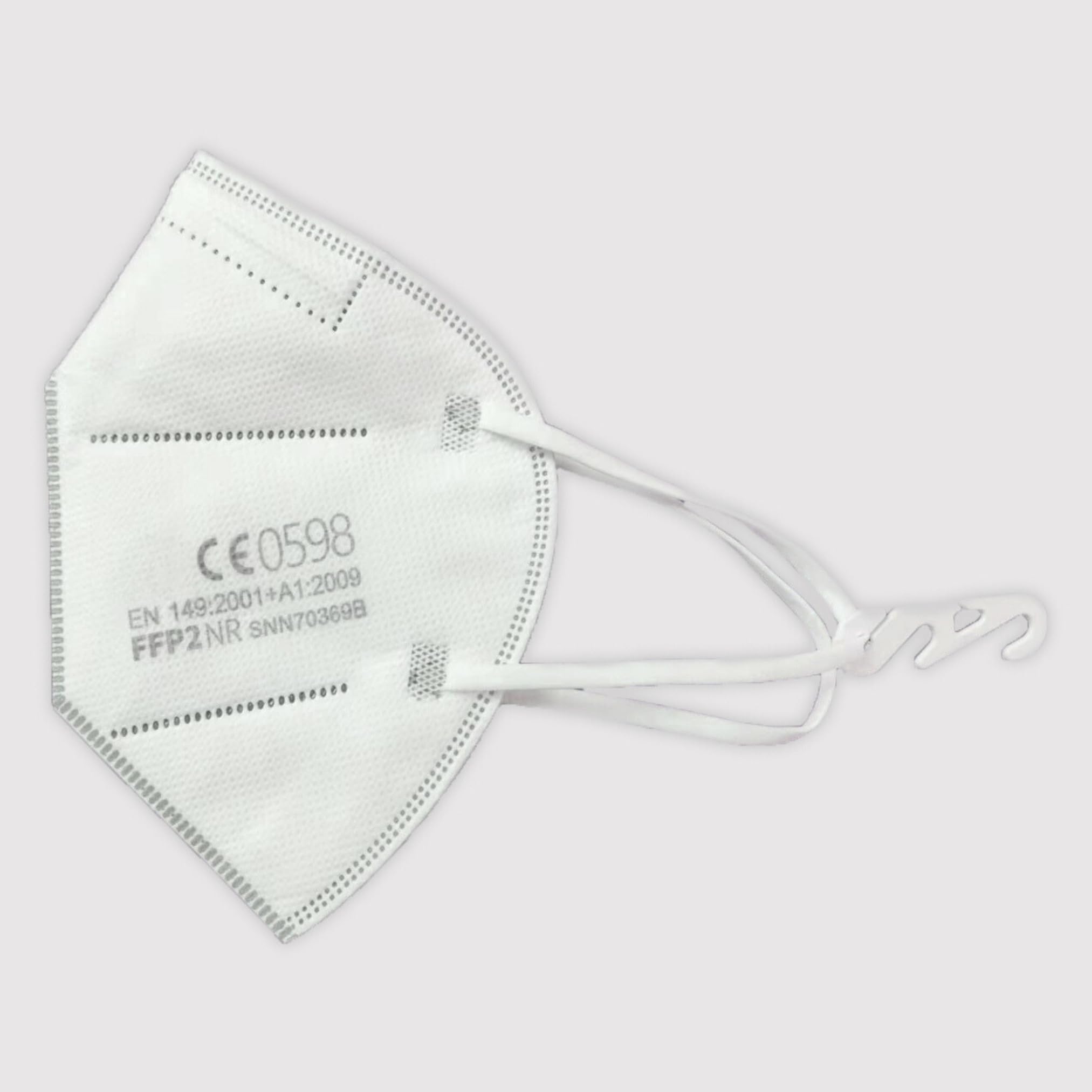 SIMPLECASE 40X Mascherine FFP2, certificata dall'organismo ufficialmente notificato 2834, respiratore, maschera con filtro per particelle, bianco