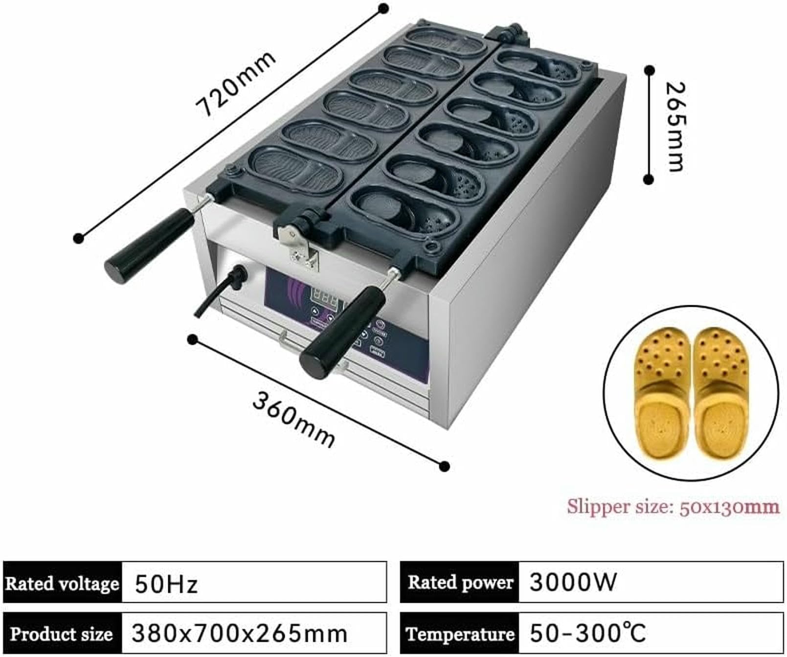 Elektryczna Gofrownica W Kształcie Buta, Model Komercyjny – Maszyna Do Gofrów Z Nadzieniem, Inteligentna Regulacja Temperatury