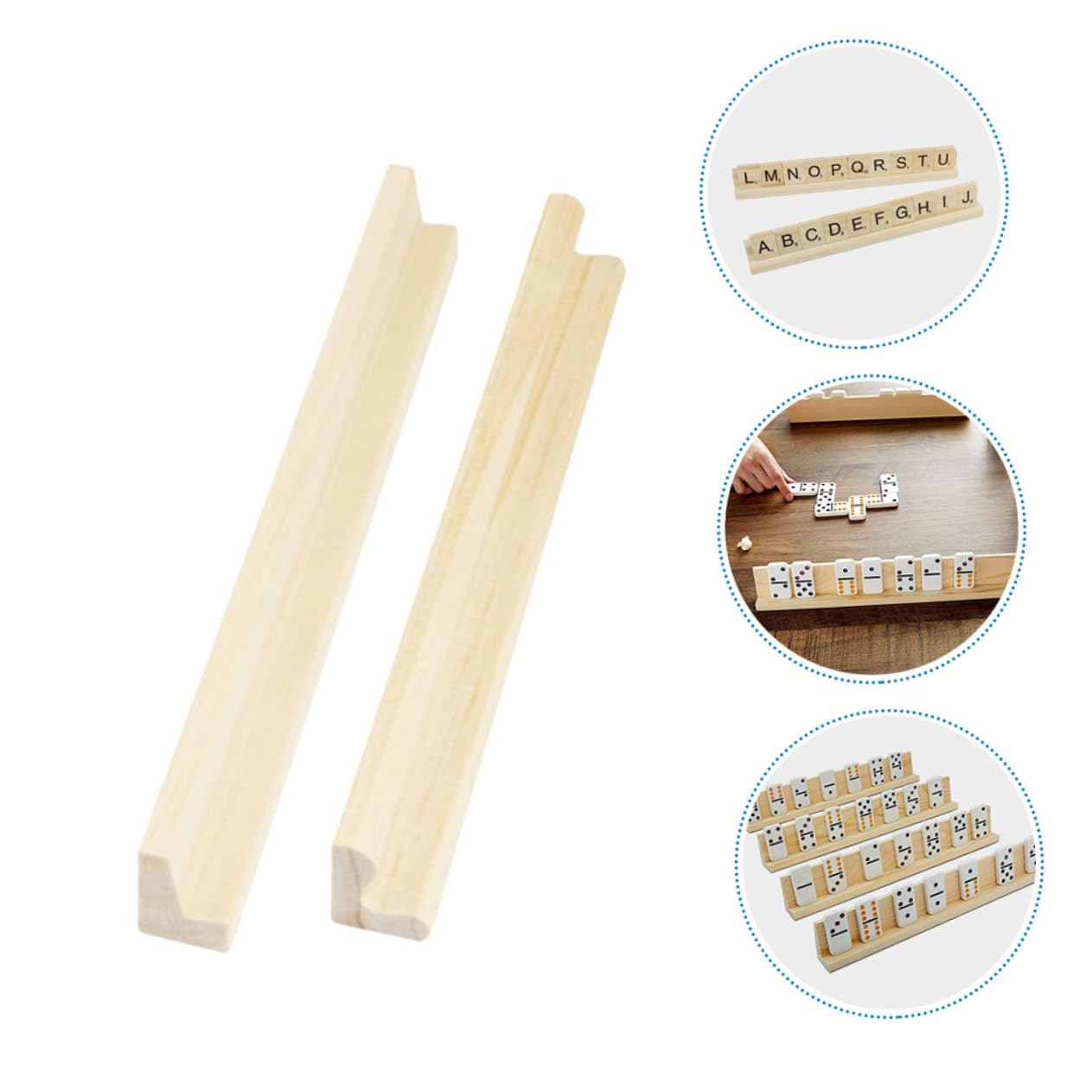 Toddmomy 8 Szt. Częściowy Zestaw Drewnianych Podstawek Do Domina Naturalne Drewno Uchwyty Kafelki Stojaki Do Gry Domino i Dekoracji DIY