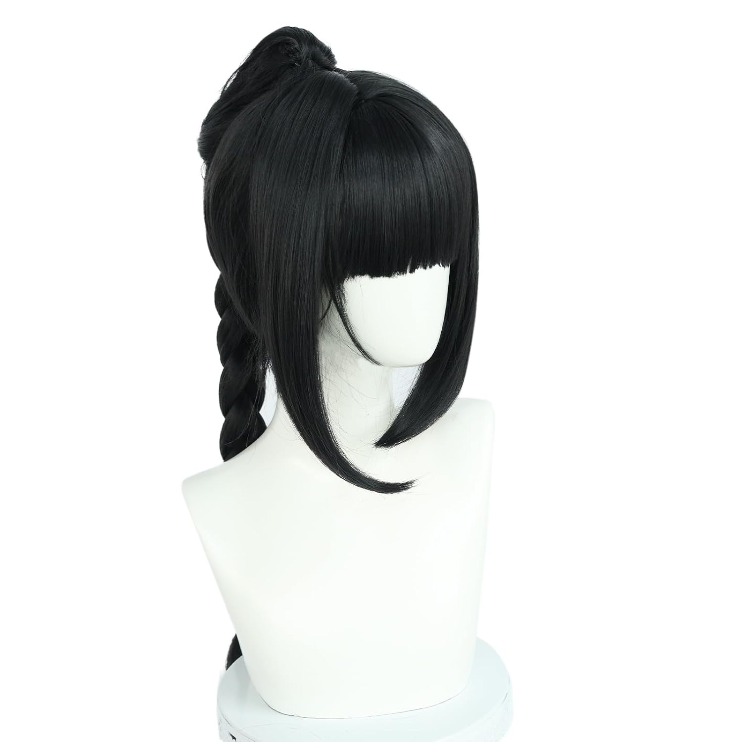 JoneTing 30inch Black Braided Wig Long Black Ponytail Wigs with Braids | Hair Net Cosplay Blacked Ponytail Wig Long Braided Wigs for Women Cosplay Hair for Halloween Carnival Costume Party Outfits
