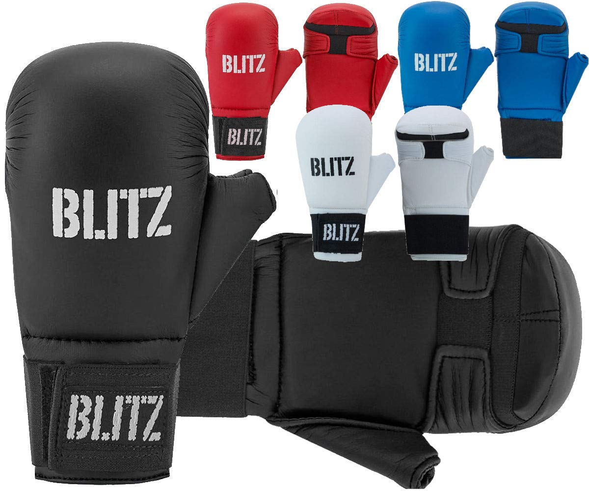 Blitz Karate Mitts Gloves PU Elite Sparring With Thumb Martial Arts Taekwondo